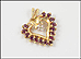 Ruby Heart Pendant with Diamond in 10K Yellow Gold THUMBNAIL