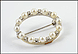 Diamond and Pearl Circle Pin in 14K White Gold THUMBNAIL