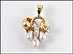 Pearl and Diamond Pendant in Yellow Gold THUMBNAIL