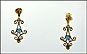 Vintage Filigree Turquoise Drop Earrings in Yellow Gold THUMBNAIL