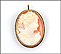 Shell Cameo Lady with High Collar in 14K Yellow Gold THUMBNAIL