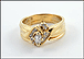 Diamond Wedding Set Welded, .15 ct. Center Stone in 14K Yellow Gold THUMBNAIL