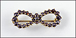 Gold Wash Garnet Bow Pin in .900 Silver with Gold Wash THUMBNAIL