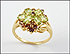 Peridot and Zircon Cocktail Ring in 14K Yellow Gold THUMBNAIL