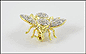 Pave' Diamond Bee Brooch or Pendant in 14K Yellow Gold THUMBNAIL