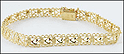 Diamond Cut Heart and Lacy Bracelet in 14K Yellow Gold THUMBNAIL