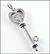Key Pendant Open Heart Diamonds in Sterling Silver THUMBNAIL