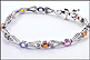 Multi Color Sapphire Bracelet in 14K White Gold THUMBNAIL