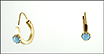 Small Round Turquoise Hoop Earrings in 18K Yellow Gold THUMBNAIL