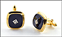 Onyx and Diamond Cufflinks in 14K Yellow Gold THUMBNAIL