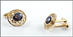 Cabochon Sapphire Cufflinks in 14K Yellow Gold THUMBNAIL