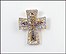 Champaign and White Diamond Cross Pendant in 14K Yellow and White Gold THUMBNAIL