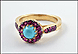 Turquoise Sapphire Ring in 14K Yellow Gold THUMBNAIL