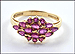 Marquise Cut and Round Pink Tourmaline Cluster Ring in 14K Yellow Gold THUMBNAIL