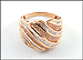 Baguette and Pave' Diamond Ring in 14K Rose Gold THUMBNAIL