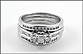 Princess and Round Brilliant Cut Diamond Bridal Set in 14K White Gold THUMBNAIL