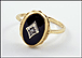 Oval Onyx and Diamond Ring in 10K Yellow Gold THUMBNAIL