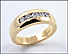 Five-Stone Round Brilliant Cut Men's Diamond Band in 14K Yellow Gold THUMBNAIL