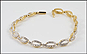 Oval Link Pave' Diamond Bracelet in 14K Yellow Gold THUMBNAIL