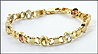 Oval Multi Stone Bezel Set Bracelet in 14K Yellow Gold THUMBNAIL