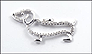 Pave' Diamond Dachshund Pendant in 10K White Gold THUMBNAIL