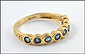 Eight-Stone Bezel Set Tourmaline Ring in 14K Yellow Gold THUMBNAIL