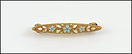 Small Enamel Flower Brooch in 14K Yellow Gold THUMBNAIL