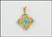 Citrine and Turquoise Pendant in 14K Yellow Gold THUMBNAIL