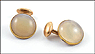 Plate Round Agate Cufflinks in Gold Plate THUMBNAIL