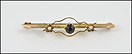Round Amethyst Pearl Brooch in 10K Yellow Gold THUMBNAIL