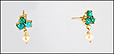 Turquoise and Pearl Earrings in Yellow Gold THUMBNAIL