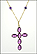Victorian Amethyst Cross Necklace in 14K Yellow Gold THUMBNAIL