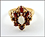 Opal and Garnet Cluster Ring in 10K Yellow Gold THUMBNAIL