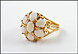 Oval Opal Cluster Ring in 10K Yellow Gold THUMBNAIL