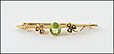 Oval Peridot and Pearl Brooch in 9K Yellow Gold THUMBNAIL