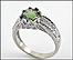 Green Tourmaline and Diamond Ring in 14K Yellow Gold THUMBNAIL