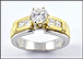 Si2 Diamond Engagement Ring in Platinum and 18k Yellow Gold THUMBNAIL