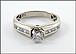 Round Brilliant Cut Center, Channel Set Side Diamond Ring in 14K White Gold THUMBNAIL