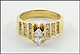 .70 ct. Marquise Cut with .30 ct. t.w. Diamond Side Ring  in 14K Yellow Gold THUMBNAIL