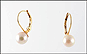7 mm Pearl Leverback Earrings in 14K Yellow Gold THUMBNAIL