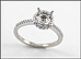 Pave' Semi-Mount Diamond Ring in White Gold THUMBNAIL