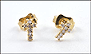 Diamond Cross Earrings in 14K Yellow Gold THUMBNAIL