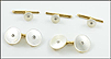 1915 Mother Of Pearl Tuxedo Studs and Cufflinks in 14K Yellow Gold THUMBNAIL