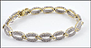 Circle Link Diamond Bracelet in 10K Yellow and White Gold THUMBNAIL