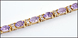 Amethyst and Diamond Bracelet in 14K Yellow Gold THUMBNAIL