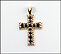 Garnet Cross Pendant in 14K Yellow Gold THUMBNAIL