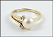 Pearl and Diamond Ring in 14K Yellow Gold THUMBNAIL