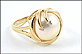 Mabe' Pearl Ring with Diamond in 14K Yellow Gold THUMBNAIL