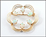 Scalloped Circle Opal Brooch in 14K Yellow Gold THUMBNAIL