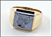 Hematite Intaglio Ring in 10K Yellow Gold THUMBNAIL